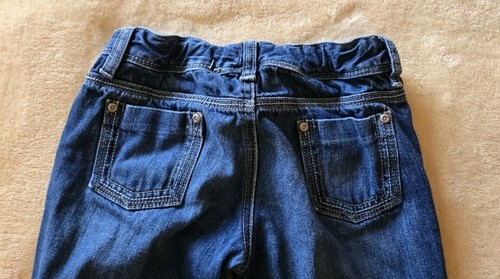 Old Navy Cropped Blue Jeans Girls Sz 10 Cotton Capri Pants Med Wash Adjustable - Picture 8 of 15