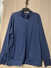 Wonder Wink Scrub Utility Women s Zip Up Jacket SZ 2 XL Blue Spandex