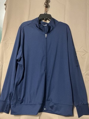 Wonder Wink Scrub Utility Women s Zip Up Jacket SZ 2 XL Blue Spandex