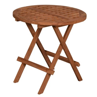 Teakholz Beistelltisch Dorset Teak-Tisch Rund Ø 50 klappbar Balkontisch - Bild 1 von 4