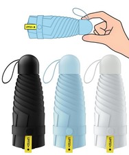 LMUGOOS 3 Pack Travel Mini Umbrella Small Compact, Portable Umbrella with UV ...