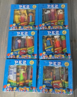 Lot of 6 Vintage Pez Candy & Dispenser, New & Sealed 12 Count Each (72 Total)