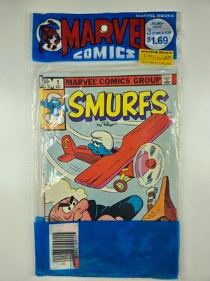 Marvel Comics Sealed Multi-Pack Smurfs 1, 2, 3, 1982 All 3 In Original Poly Bag