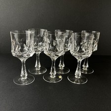 Nachtmann Andrea Clear Crystal Wine Glasses Stemware German 6pc Lot 5.8"