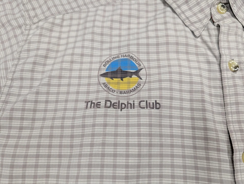 Simms Shirt Mens XL Gray Plaid Button Up Fishing Performance Outdoor Camping - Image 4 of 4