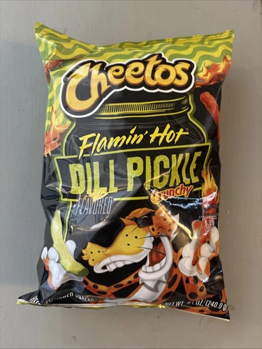 🔴New Limited Edition LARGE Cheetos Flamin Hot Dill Pickle Cheese Crunchy 8.5oz - Picture 1 of 2