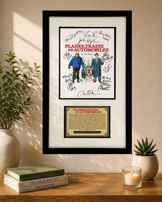 Planes Trains and Automobiles Movie Poster Autograph Reprint Framed Poster Art