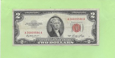 1953 $2 RED SEAL U.S. NOTE A 2680 9586 A . 1953 $2 A-A | eBay