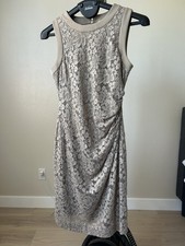 Calvin Klein Cocktail Dress Size 10 Lace over Light Brown Sleeveless