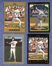 Dan Haren - Oakland A's - 4 Card Lot - Refractor - Topps Gold