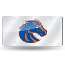 Boise State Broncos Mirrored Laser Cut License Plate Laser Tag