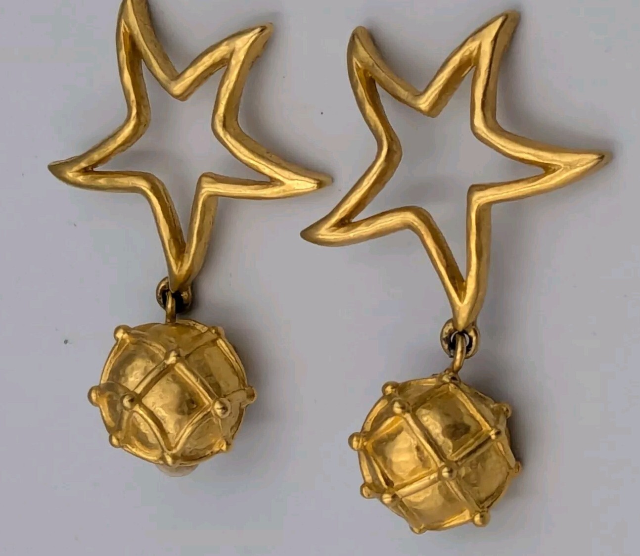 GIVENCHY Signed Runway Statement Earrings Star Go… - image 2