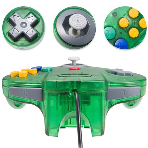 Classic N64 Controller Joystick Remote for N64 VideoGame Gamepad-Clear Green - Picture 4 of 16