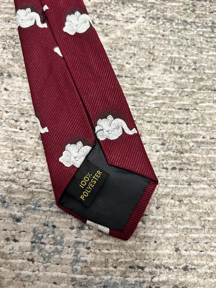 Corbata preppy bordada globo ocular extraterrestre raro vintage Foto 4 de 4