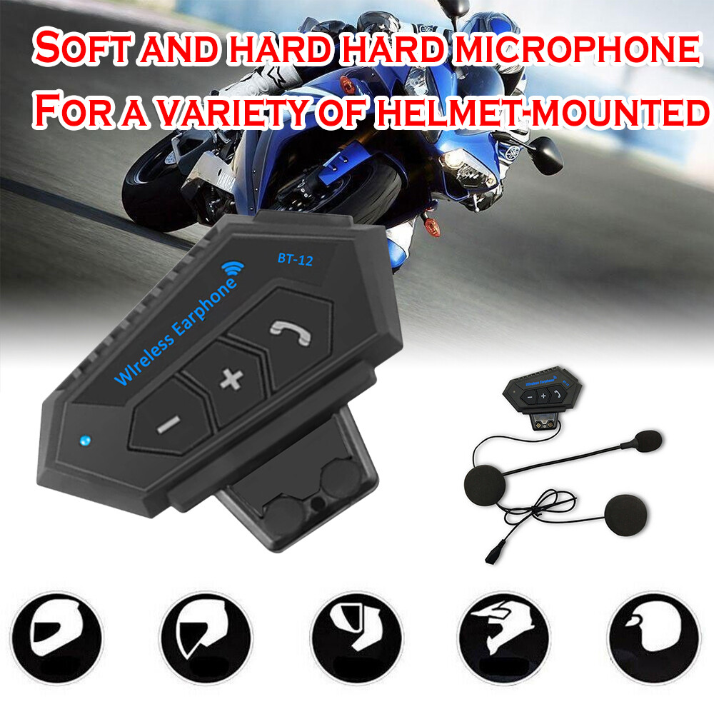 BT-12 FM GPS Bluetooth Motorcycle Helmet Headset Wireless