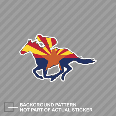 Arizona AZ Racing Horse State Flag Sticker Decal Vinyl jockey equestrian race