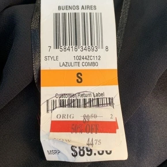 VETEMENTS Abito donna Thalia Sodi piccolo nero bianco e blu. Scollo Impero.