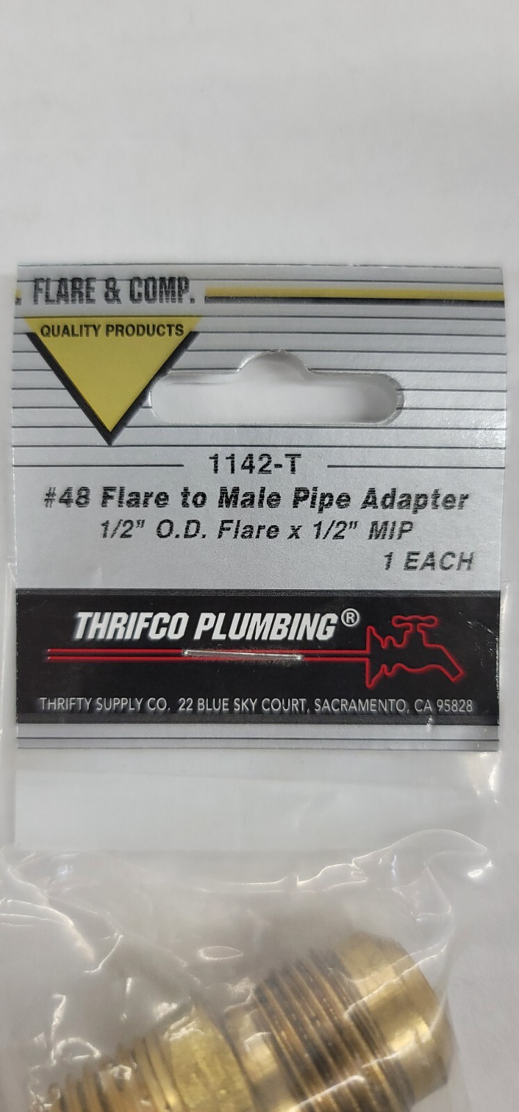 QTY/1 #48 Flare to Male Pipe Adapter - Thrifco Plumbing