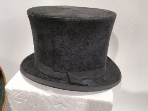 Antique Top Hat in Original Antique Hat Box Rustic Collector Display Piece - AF - Picture 2 of 17