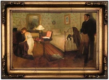 Degas Interior 1868 Wood Framed Canvas Print Repro 12x18