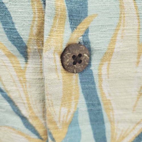 Caribbean Shirt Mens XL Blue White Silk Hawaiian Pocket Beach Classic Button-Up - Picture 4 of 11