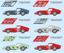 1962 Ferrari 250 GTO Le Mans Decals 1:32 1:24 1:43 1:18 1:64 1:87 Slot Decals