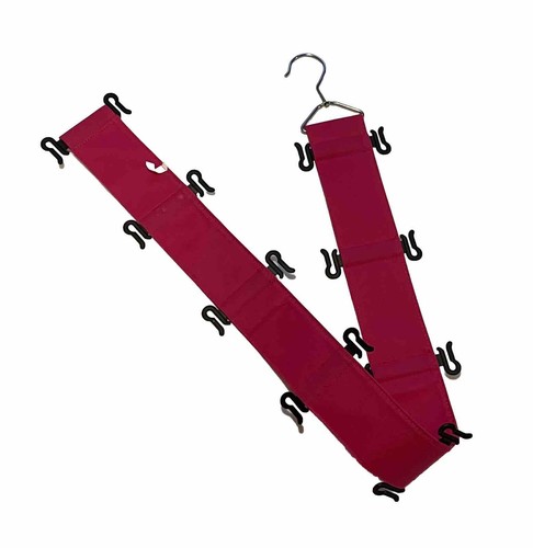 Pink Hanger Multipurpose Hair Accessories Organizer Jewelry Closet 16 Hooks Felt - Picture 2 of 7
