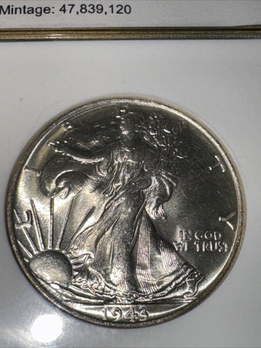 1943 Walking Liberty 🗽 Half Dollar Coin - Picture 2 of 5