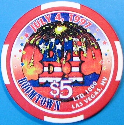 $5 Casino Chip. Boomtown, Las Vegas, NV. July 4, 1997. T87.