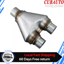 Stainless Universal Steel Y Pipe Adapter Exhaust Pipe 2"Single/2"Dual 10"(L) UK
