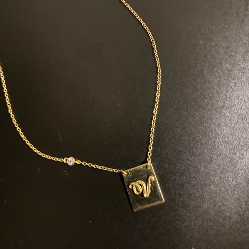 Savvy Cie Jewels V Initial Necklace 