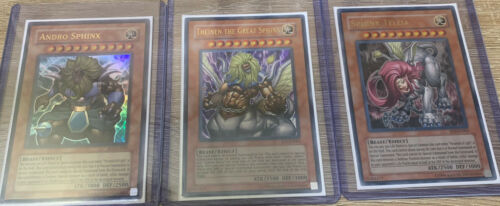 Triple Sphinx Yu-Gi-Oh Collectors Movie Cards Theinen, Andro, & Teleia - Picture 1 of 4