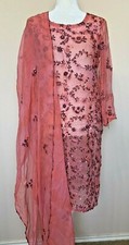 Chiffon kameez dupatta embroidered Kurti kurta sheer M ethic desi indian women