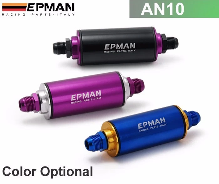 Filtro de combustible en línea Epman Racing Ready AN10 azul con elemento de 100 micras Foto 4 de 4
