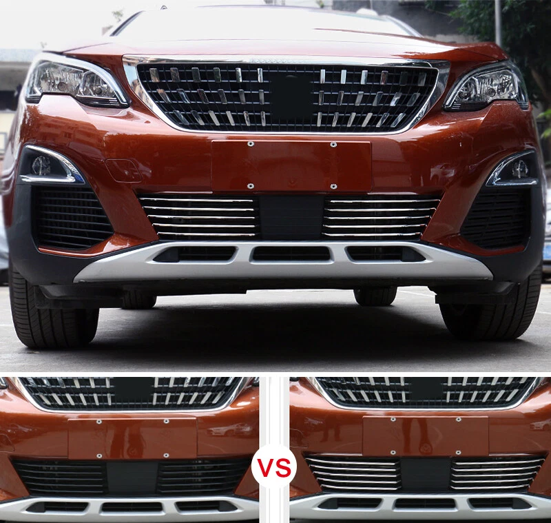 Cubierta de rejilla inferior delantera de acero cromado para Peugeot 3008 GT 2016-2020 Foto 2 de 4