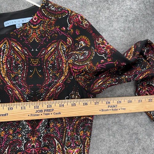 Antonio Melani Womens 3/4 Sleeve Dress Size 4 Paisley Whimsigoth Corporate Dark - Picture 11 of 12