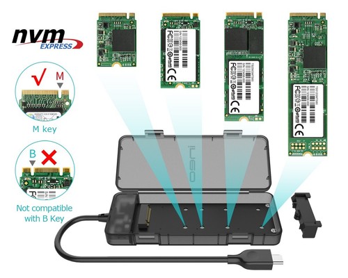 Festplattengehäuse werkzeuglose Installation für M2 PCIe NVMe SSD 10Gbps - Bild 5 von 9