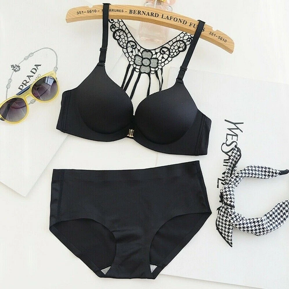 Front Closure Sexy Bra Sets Leopard Gather Lingerie Push Up Bra Panty Intimates