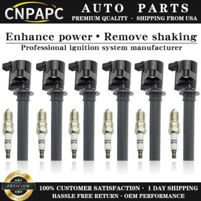 CNPAPC Ignition Coil FD502 Platinum Spark Plug For 2003-2008 Ford Escape 3.0L V6