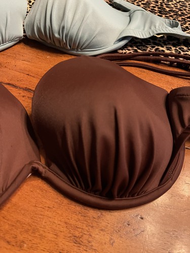 VENUS BIKINI TOPS SET 2 BROWN MINT GREEN 32DDD 34DD 36D PAD WIDE STRAP SUPPORT - Picture 9 of 18