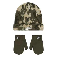 Nike Toddlers Boy's Camo Print Beanie & Mittens Set (7A3098-F84) Size 2/4T - NWT