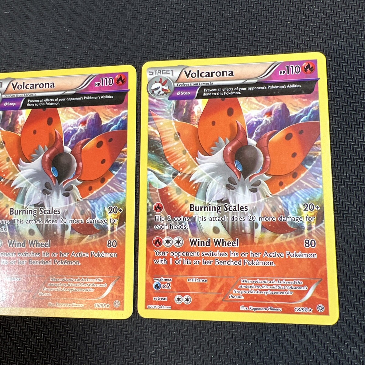 Volcarona 18/98 Full Art Rare Ancient Origins Pokemon Card Non