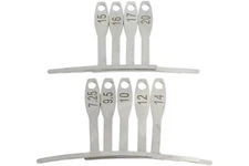 Understring radius gauge for guitar and bass setup.  Set of 9. Luthier tools