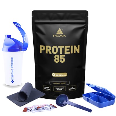 27,67 /Kg Peak Protein 85 Mehrkomponenten Eiweiß 0,9kg Beutel + BONUS wählbar