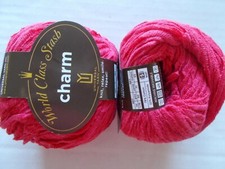 Universal Charm fashion yarn, cotton blend, Red , lot of 2 71 yds each