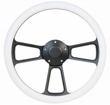 Kit adaptador y volante de vinilo negro Billet y blanco Mustang 1984-1991