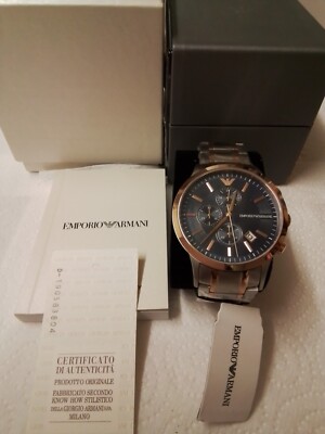 Emporio Armani AR2453 Mens Chronograph Watch - Black for sale
