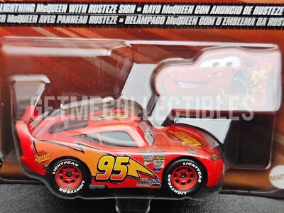 DISNEY PIXAR CARS LIGHTNING MCQUEEN WITH RUSTEZE SIGN 2025 SAVE 6% GMC