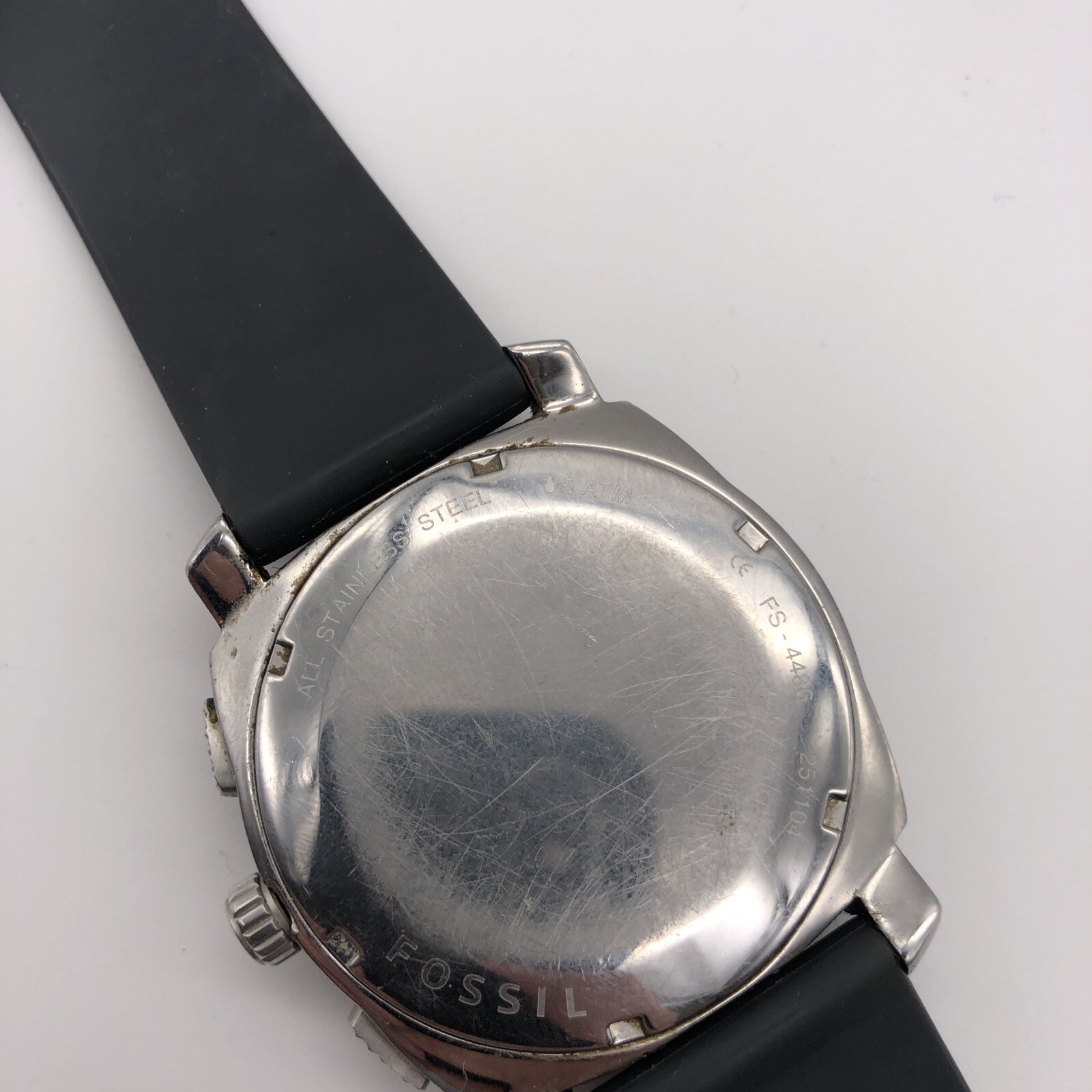 Fossil Gunmetal Dial Silicone Band Grey Watch for Men for sale  