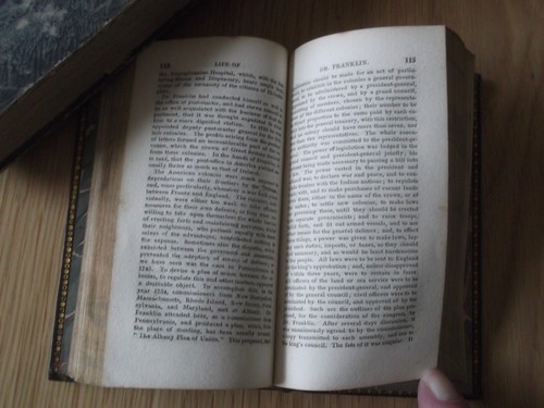 WORKS OF BENJAMIN FRANKLIN. ESSAYS. 1819. LEATHER BINDING. POCKET EDITION. - Picture 8 of 8